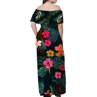 Hawaii Couple Outfits Hawaii Matching Dress and Hawaiian Shirt Tribal Elements And Hibiscus Version LT9 - Polynesian Pride