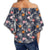 Tropical Grey Women's Off Shoulder Wrap Waist Top - AH - Polynesian Pride