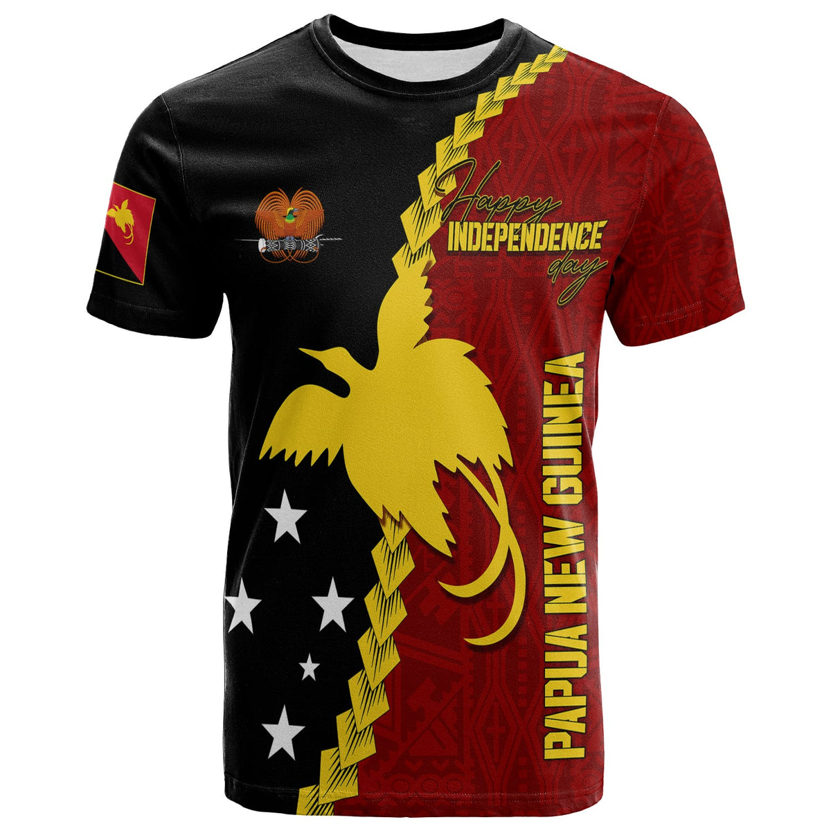 Custom Papua New Guinea T Shirt 47th Independence Anniversary Motu Revareva LT7 Red - Polynesian Pride