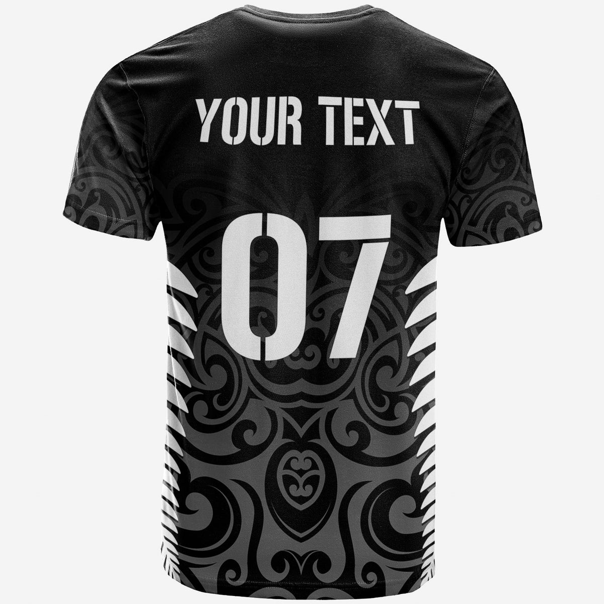 Custom New Zealand T Shirt All Black Champion LT7 - Polynesian Pride