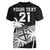 (Custom Text And Number) Fiji Rugby Sevens V-Neck T Shirt Tapa Palm Tree and Fijian Coat of Arms LT9 - Polynesian Pride