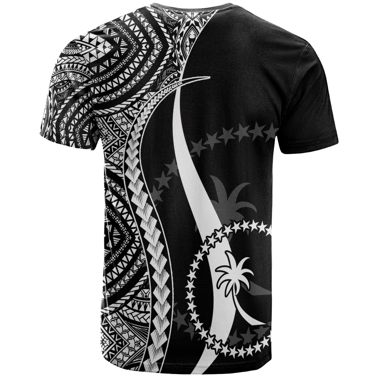 Chuuk T Shirt White Micronesian Tentacle Tribal Pattern - Polynesian Pride