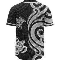 Cook Islands Baseball Shirt - White Tentacle Turtle - Polynesian Pride