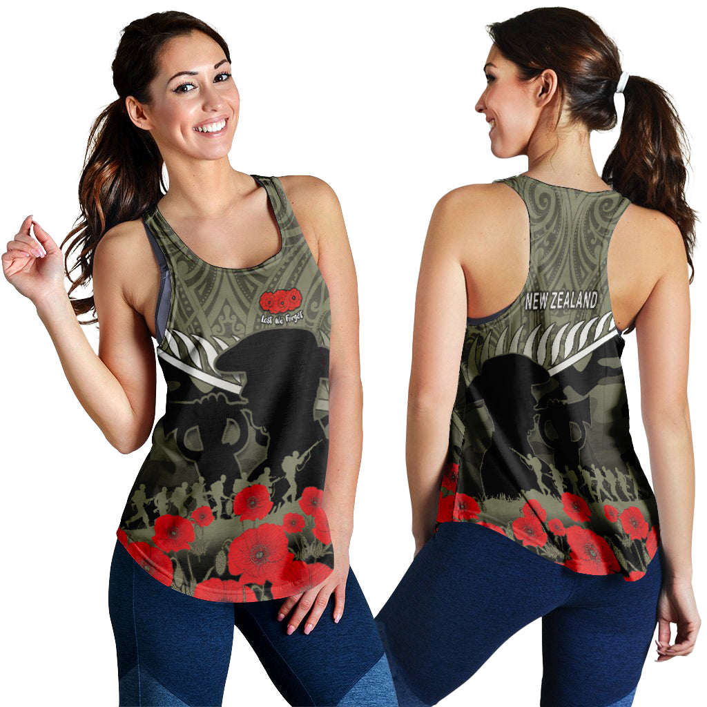 New Zealand ANZAC 2022 Women Racerback Tank Maori Camouflage LT14 Women - Polynesian Pride