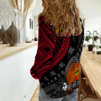 (Custom Personalised) Papua New Guinea Women Casual Shirt Raggiana Birds Of Paradise Happy 47th Independence Day LT13 - Polynesian Pride
