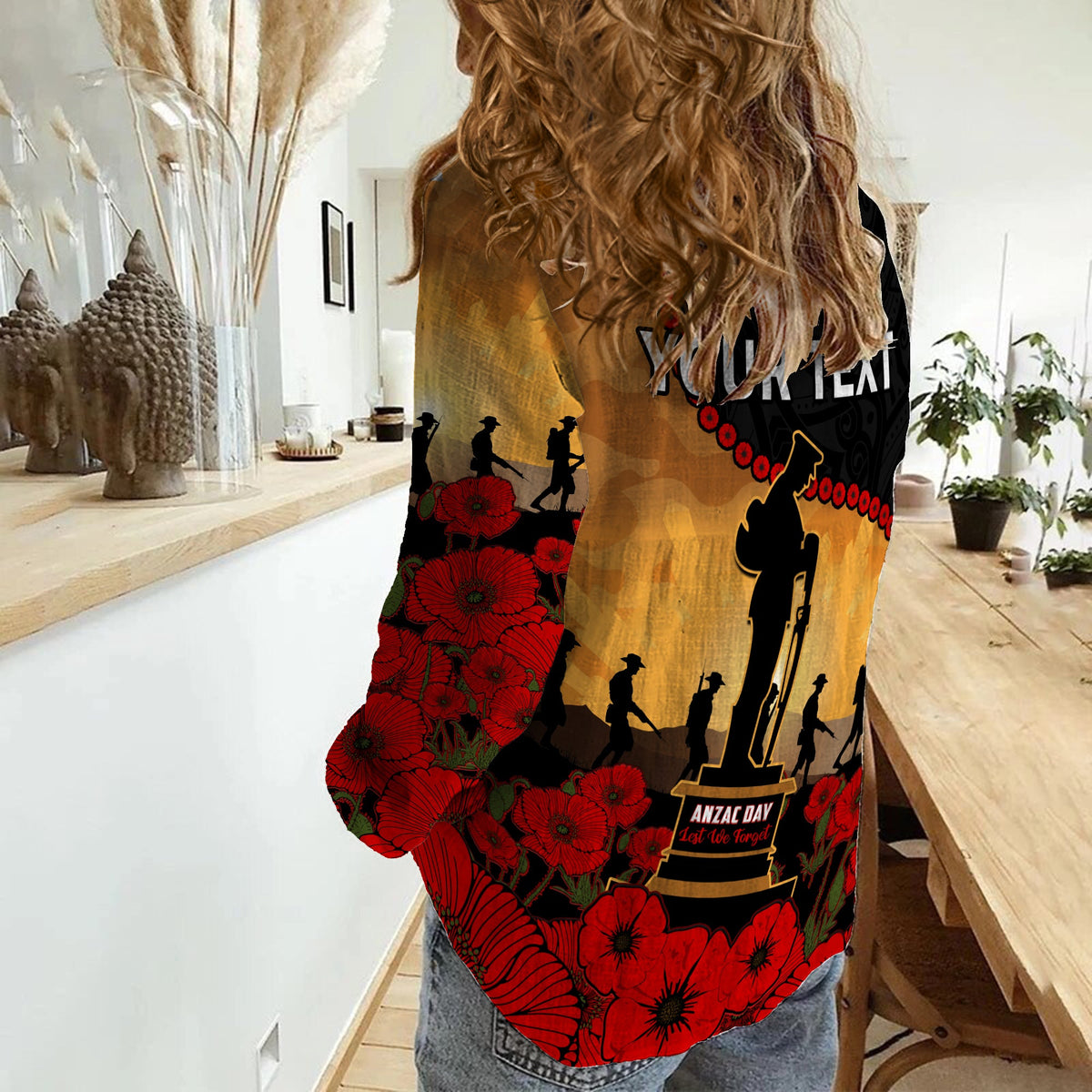 (Custom Personalised) New Zealand Anzac Women Casual Shirt Maori Camouflage Mix Poppies We Will Remember Them LT14 - Polynesian Pride