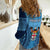(Custom Personalised) Fiji University Women Casual Shirt National Fijian Tapa Pattern Blue LT14 - Polynesian Pride