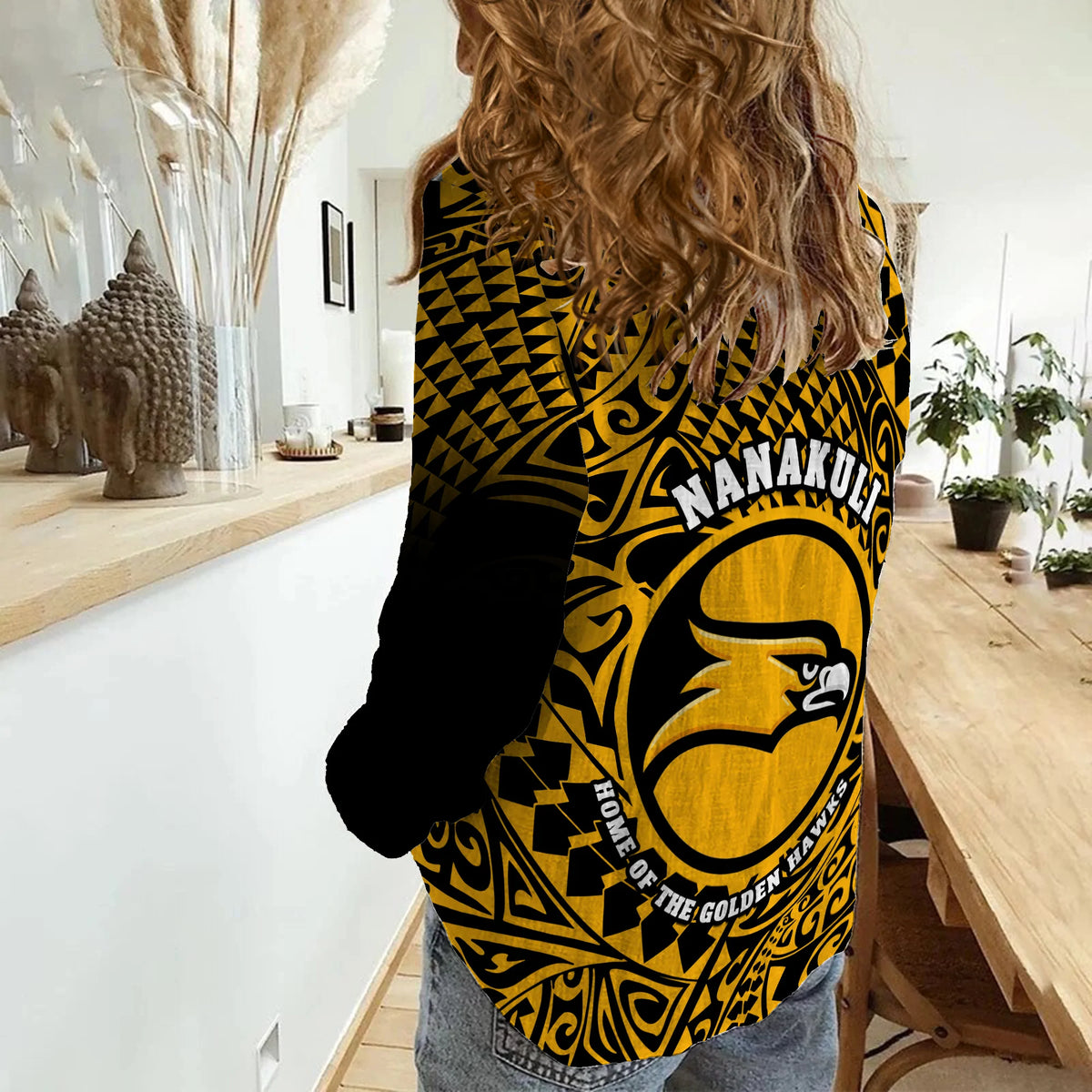 Hawaii Women Casual Shirt Nanakuli High and Intermediate School Tribal Kakau LT14 - Polynesian Pride