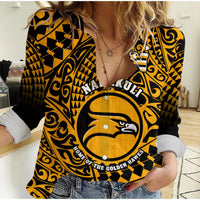 Hawaii Women Casual Shirt Nanakuli High and Intermediate School Tribal Kakau LT14 Female Gold - Polynesian Pride