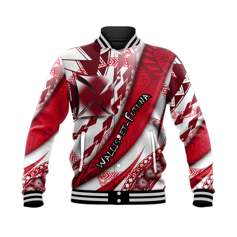 Wallis et Futuna Baseball Jacket Artsy Style -White LT9 Unisex White - Polynesian Pride