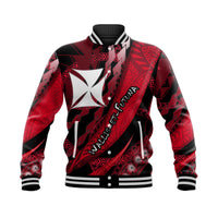 Wallis et Futuna Baseball Jacket Artsy Style -Black LT9 Unisex Black - Polynesian Pride