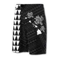 Hawaii Kakau Polynesian Three Turtles Map Board Shorts - White - Polynesian Pride