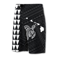 Hawaii Kakau Polynesian Turtle Map Board Shorts - White - Polynesian Pride