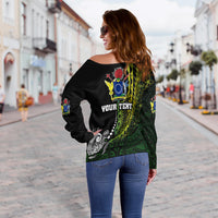 (Custom Personalised) Cook Islands Women's Off Shoulder Sweater Simple Style LT16 - Polynesian Pride