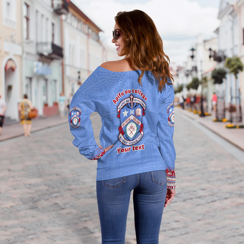(Custom Personalised) Tonga Apifo'ou College Off Shoulder Sweater Special Style LT16 - Polynesian Pride