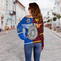 (Custom Personalised) Papua New Guinea And Samoa Together Women Off Shoulder Sweater, Custom Text And Number LT8 - Polynesian Pride