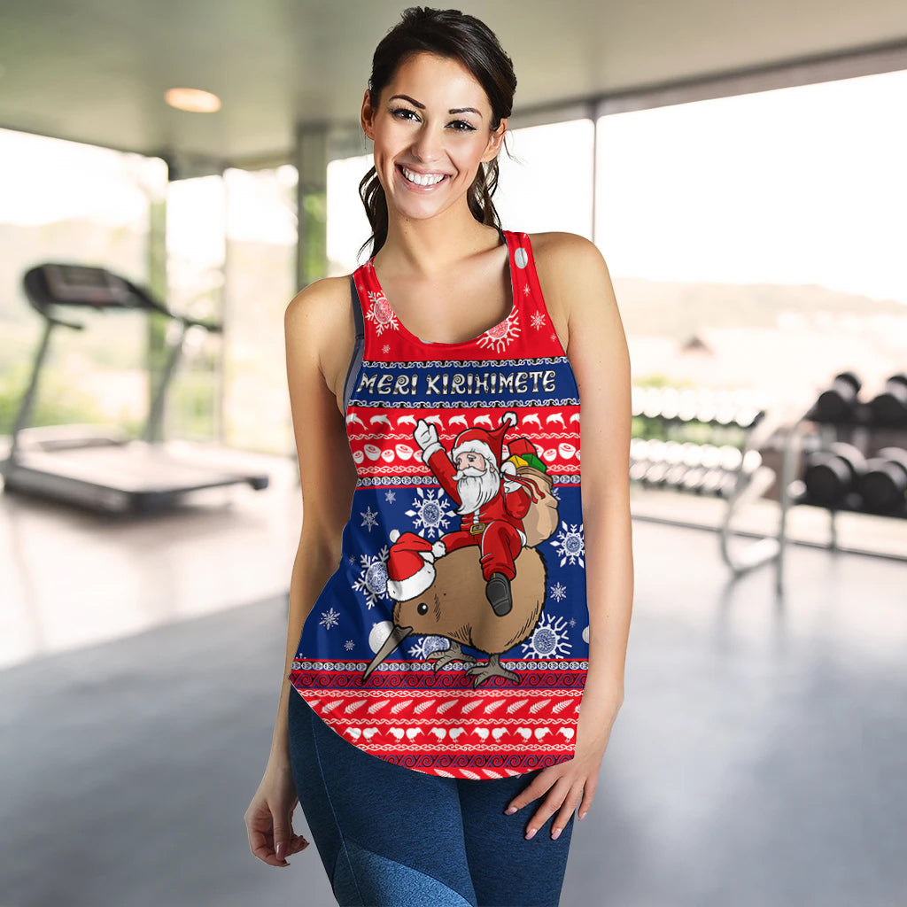 New Zealand Maori Meri Kirihimete Women Tank Top - LT2 - Polynesian Pride