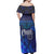 Chuuk Polynesian Woman Off Shoulder Long Dress - Lauhala Coat Of Arms - Polynesian Pride