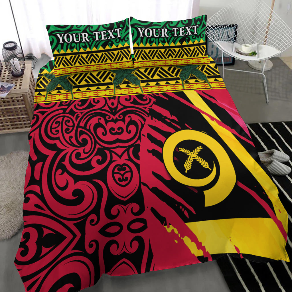 (Custom Personalised) Vanuatu Dreamy Bedding Set Flag and Pattern LT13 - Polynesian Pride