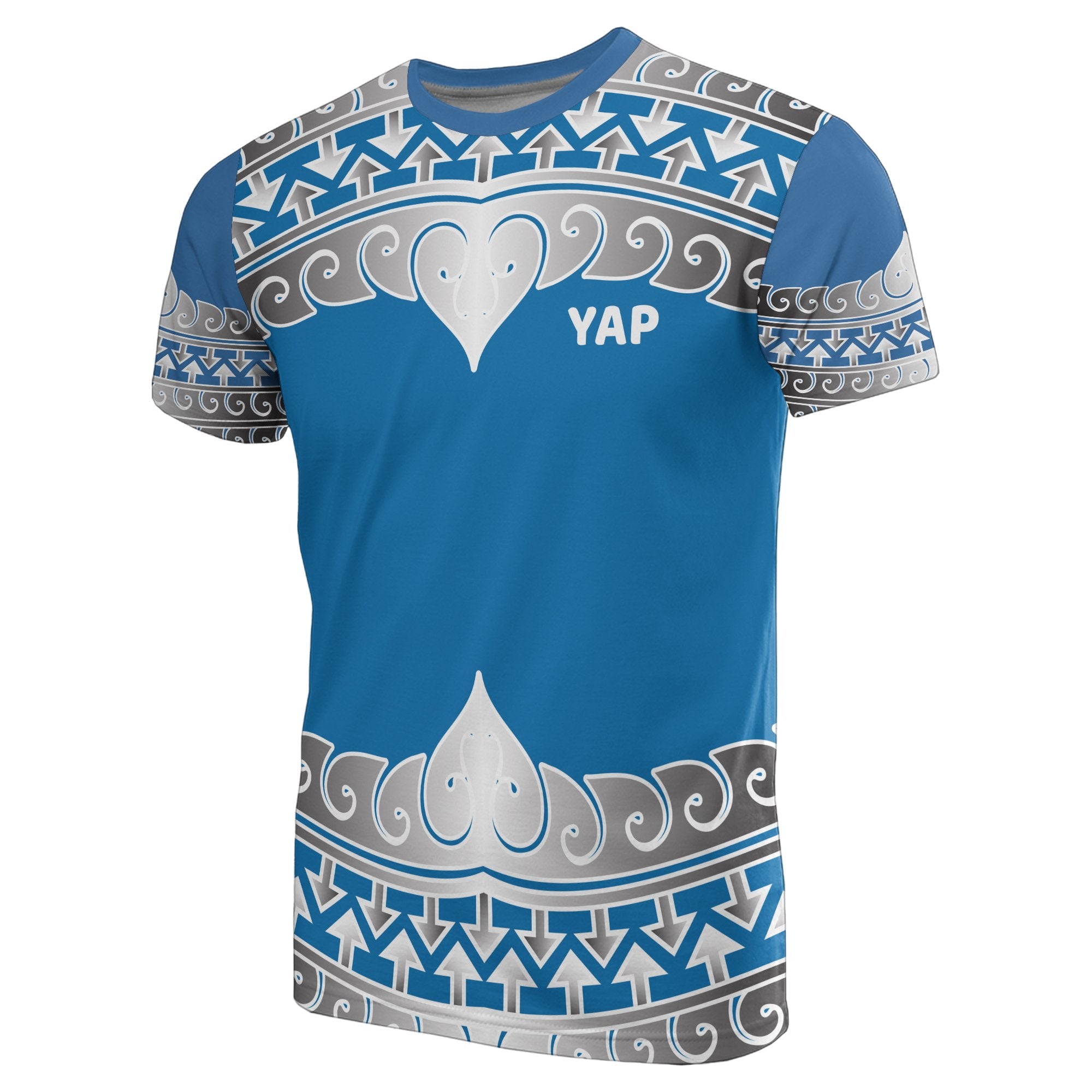 Yap All Over T Shirt Yap Wave Style Unisex Blue - Polynesian Pride