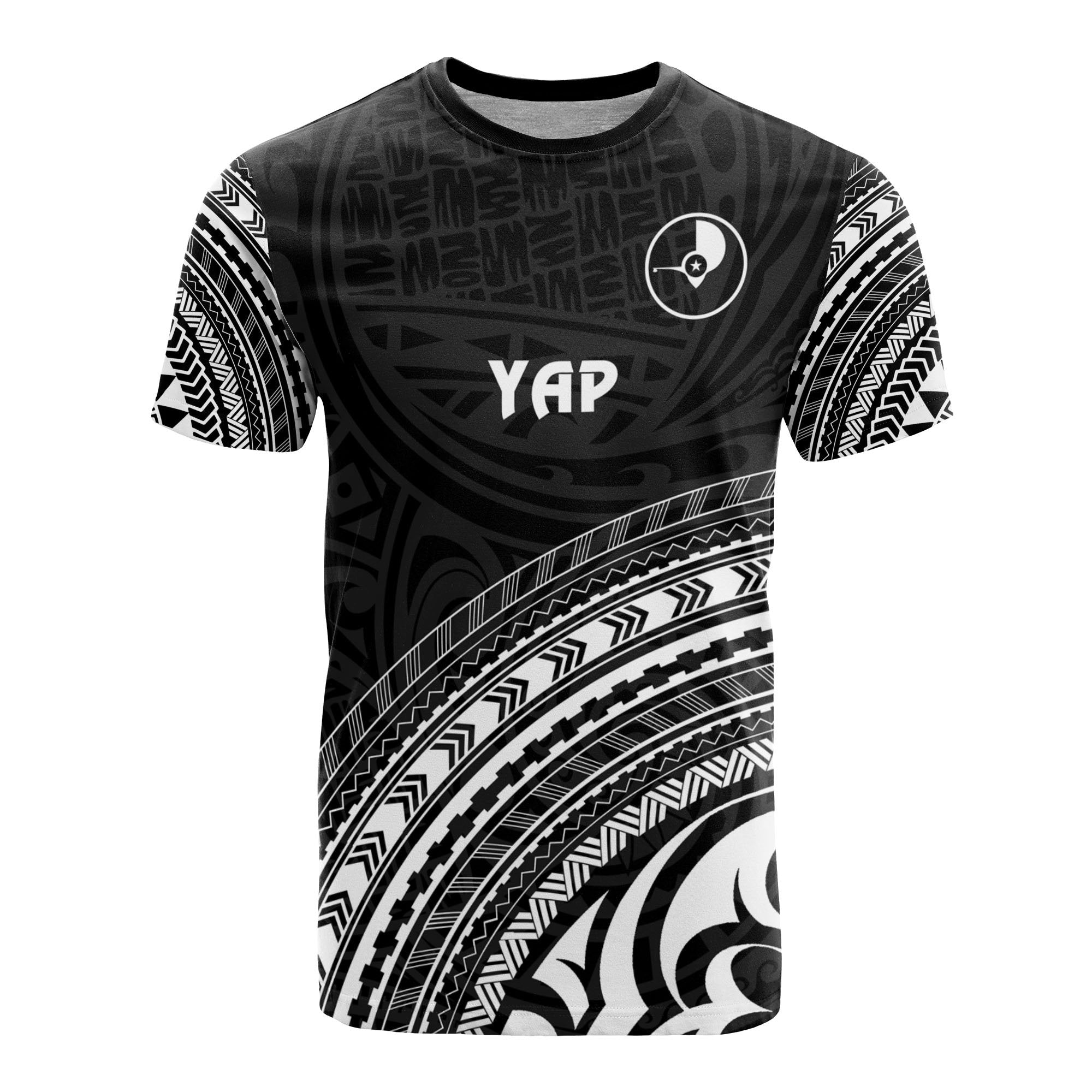 Yap All Over T Shirt Yap Flag Polynesian Tribal Black Version Unisex Black - Polynesian Pride