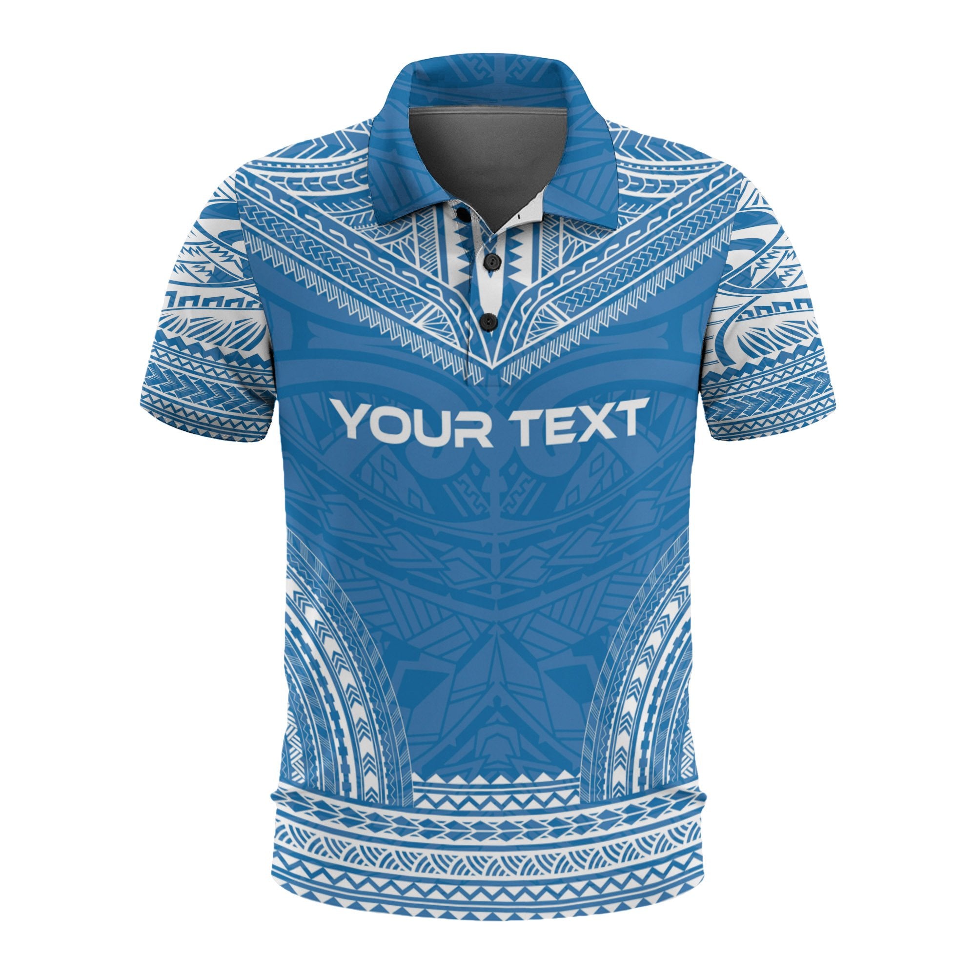 Yap Custom Polo Shirt Yap Flag Polynesian Chief Tattoo Blue Version Unisex Blue - Polynesian Pride