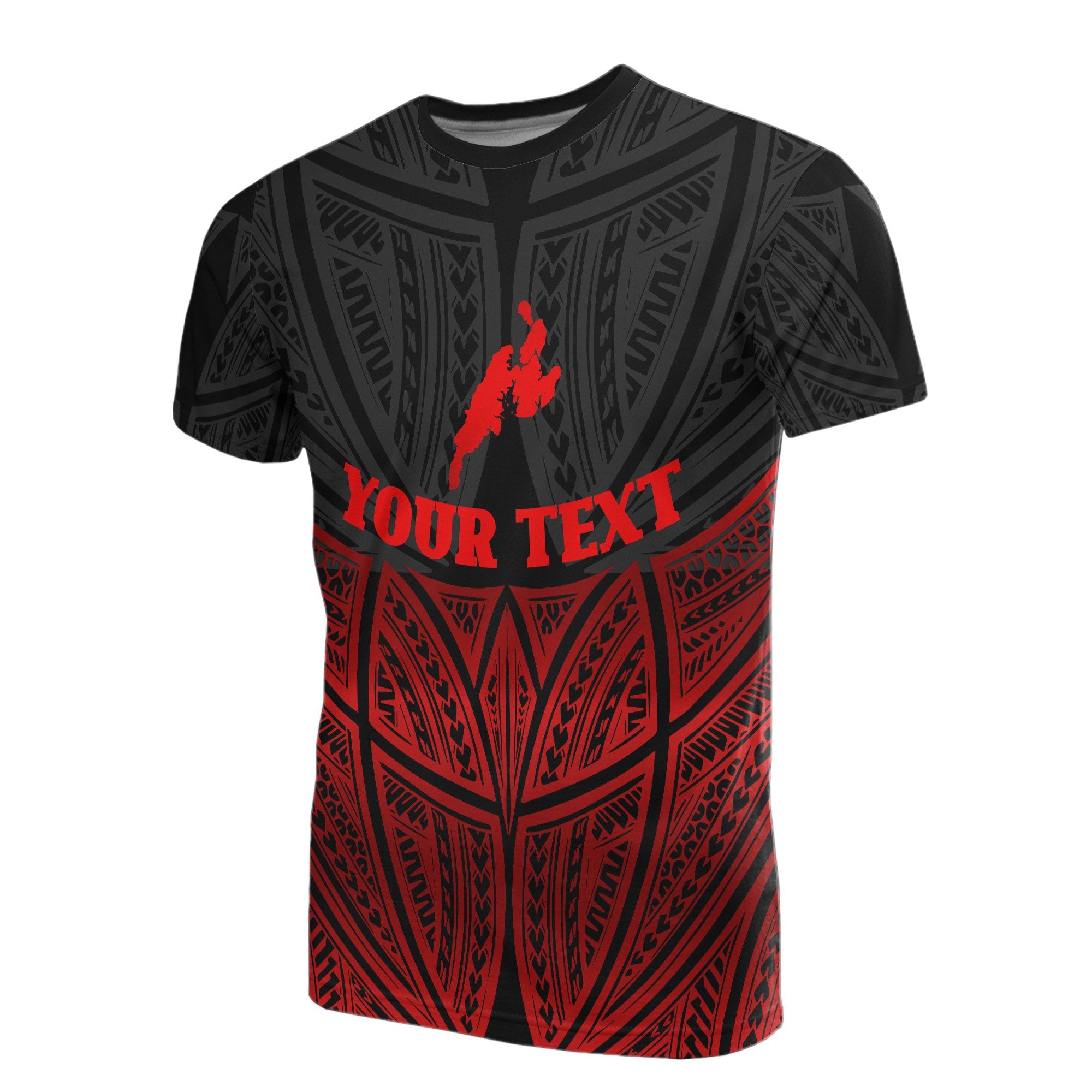 Yap Polynesian Custom T Shirt Red Black Pride Map and Seal Unisex Red - Polynesian Pride
