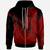 Papua New Guinea Zip Hoodie Red Color Symmetry Style Unisex Black - Polynesian Pride
