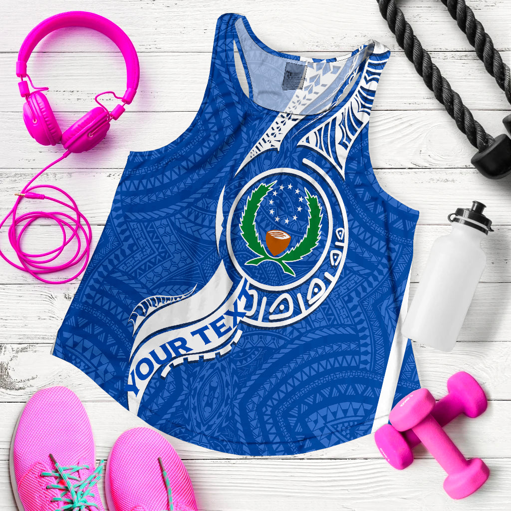(Custom Personalised) Pohnpei Women Tank Top - Micronesia Pride Blue - LT12 - Polynesian Pride