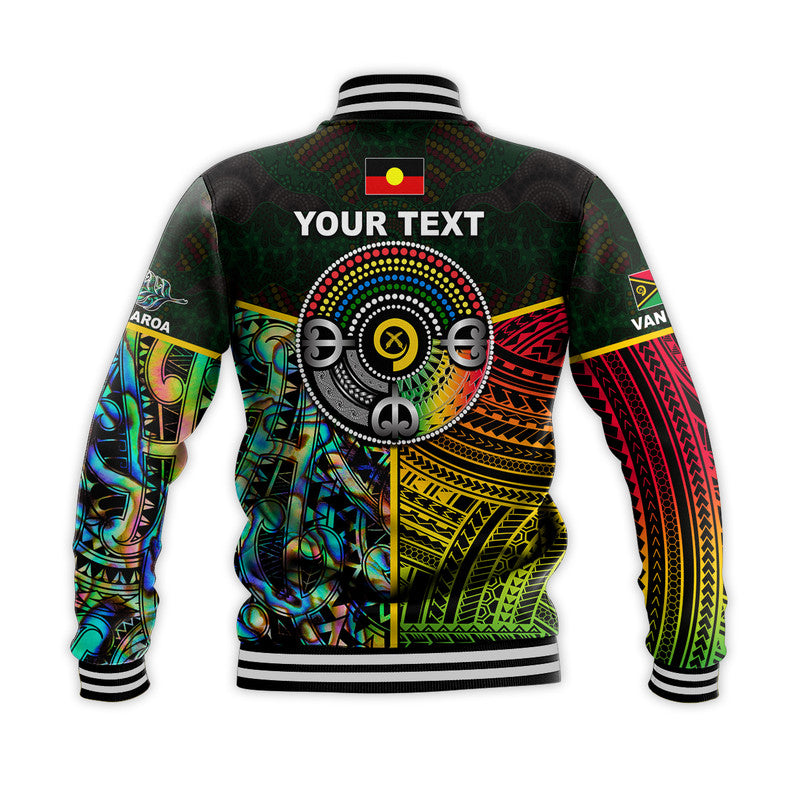 (Custom Personalised) Vanuatu Mix Maori And Aboriginal Baseball Jacket LT6 - Polynesian Pride