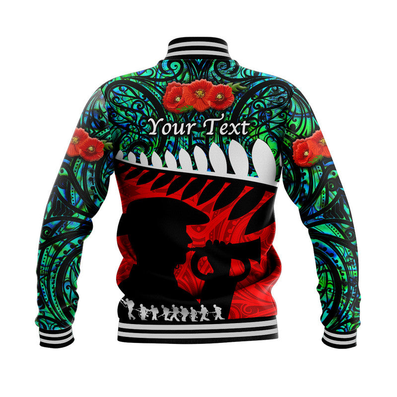 (Custom Personalised) New Zealand Maori ANZAC Baseball Jacket Remembrance Soldier - Turquoise LT8 - Polynesian Pride