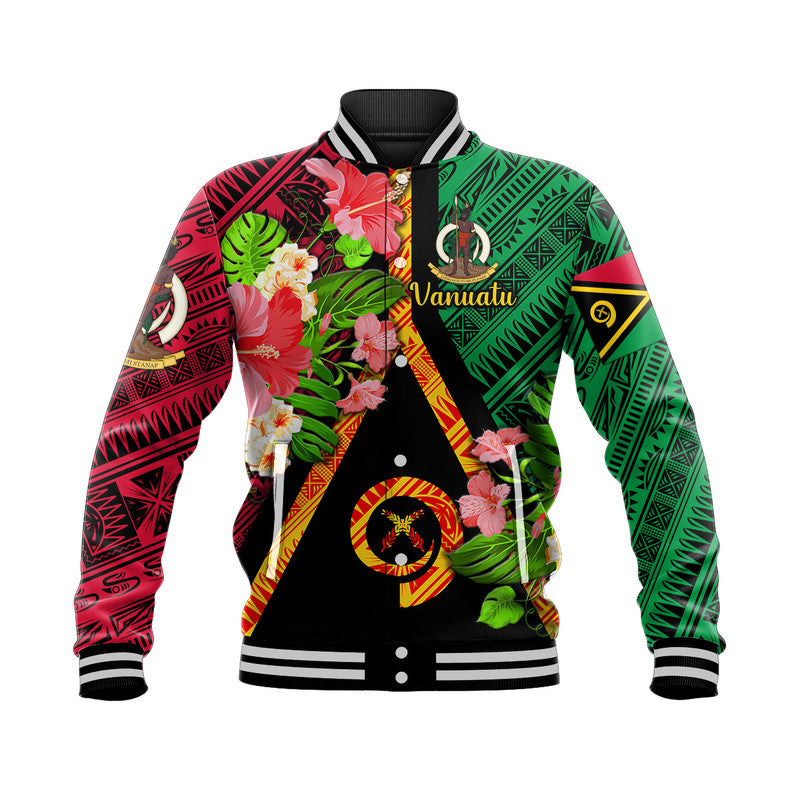 Vanuatu Baseball Jacket Independence Be Proud Vanuatu Flag LT8 Unisex Black - Polynesian Pride