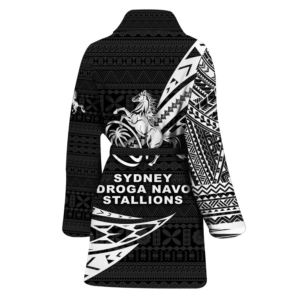 Fiji Rugby Bathrobe Sydney Nadroga Navosa Stallions Unique Version - Black LT8 - Polynesian Pride