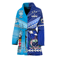 Fiji and Samoa Bathrobe Together LT8 One Size Blue - Polynesian Pride