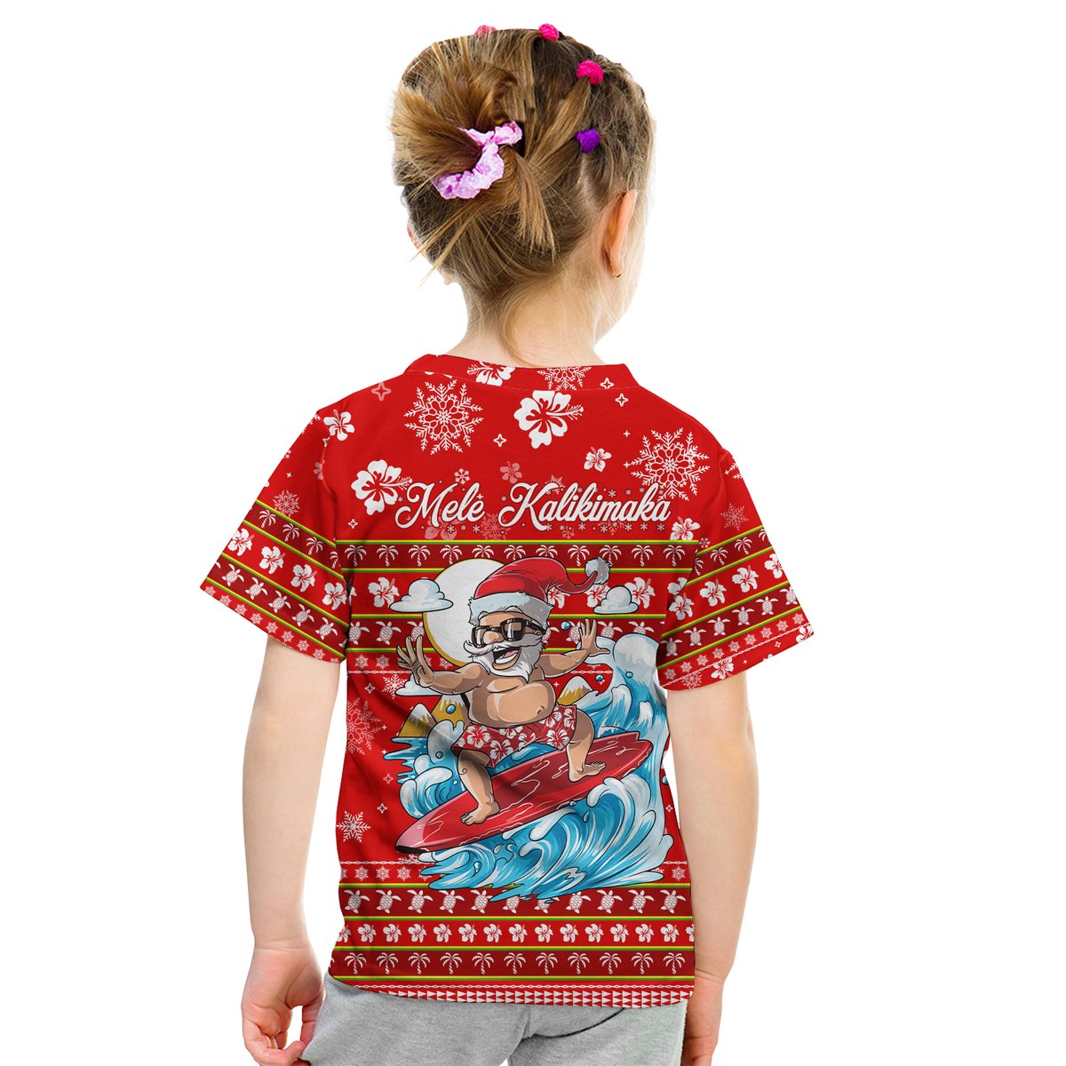 Hawaii Christmas Santas Surf Mele Kalikimaka T Shirt LT2 - Polynesian Pride