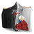 Philippines Polynesian Custom Personalised Hooded Blanket - Coat Of Arm With Hibiscus White - Polynesian Pride