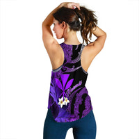 (Custom Personalised) Hawaii Turtle With Plumeria Leaf Purple Women Tank Top - LT12 - Polynesian Pride