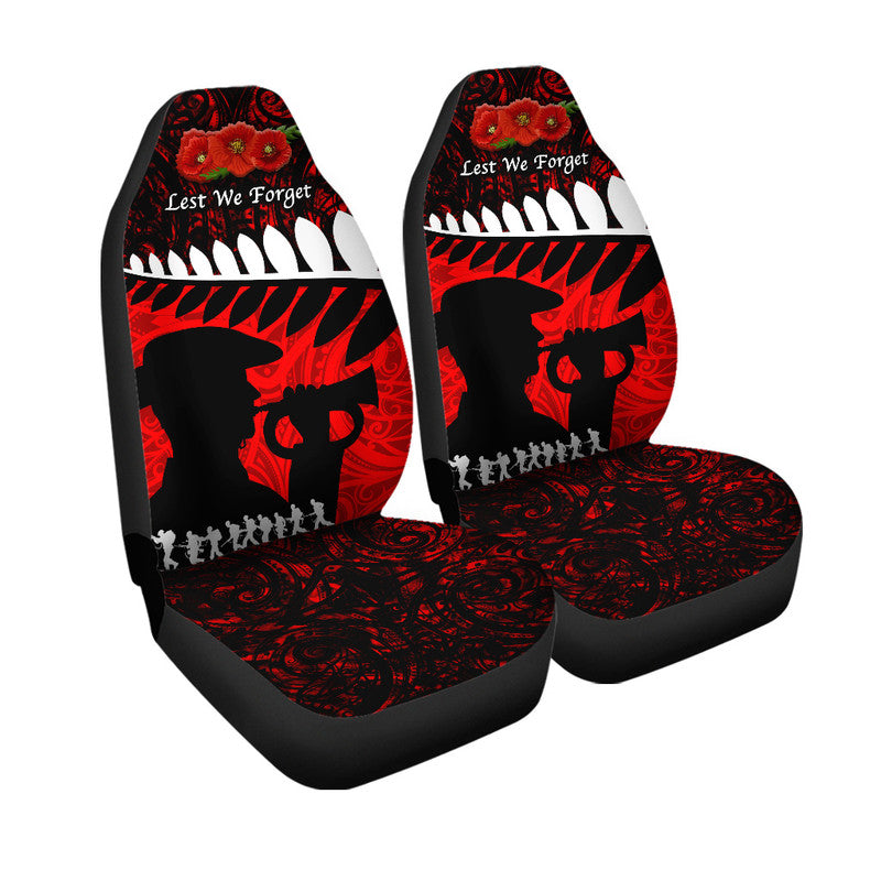 New Zealand Maori ANZAC Car Seat Cover Remembrance Soldier - Red LT8 One Size Red - Polynesian Pride