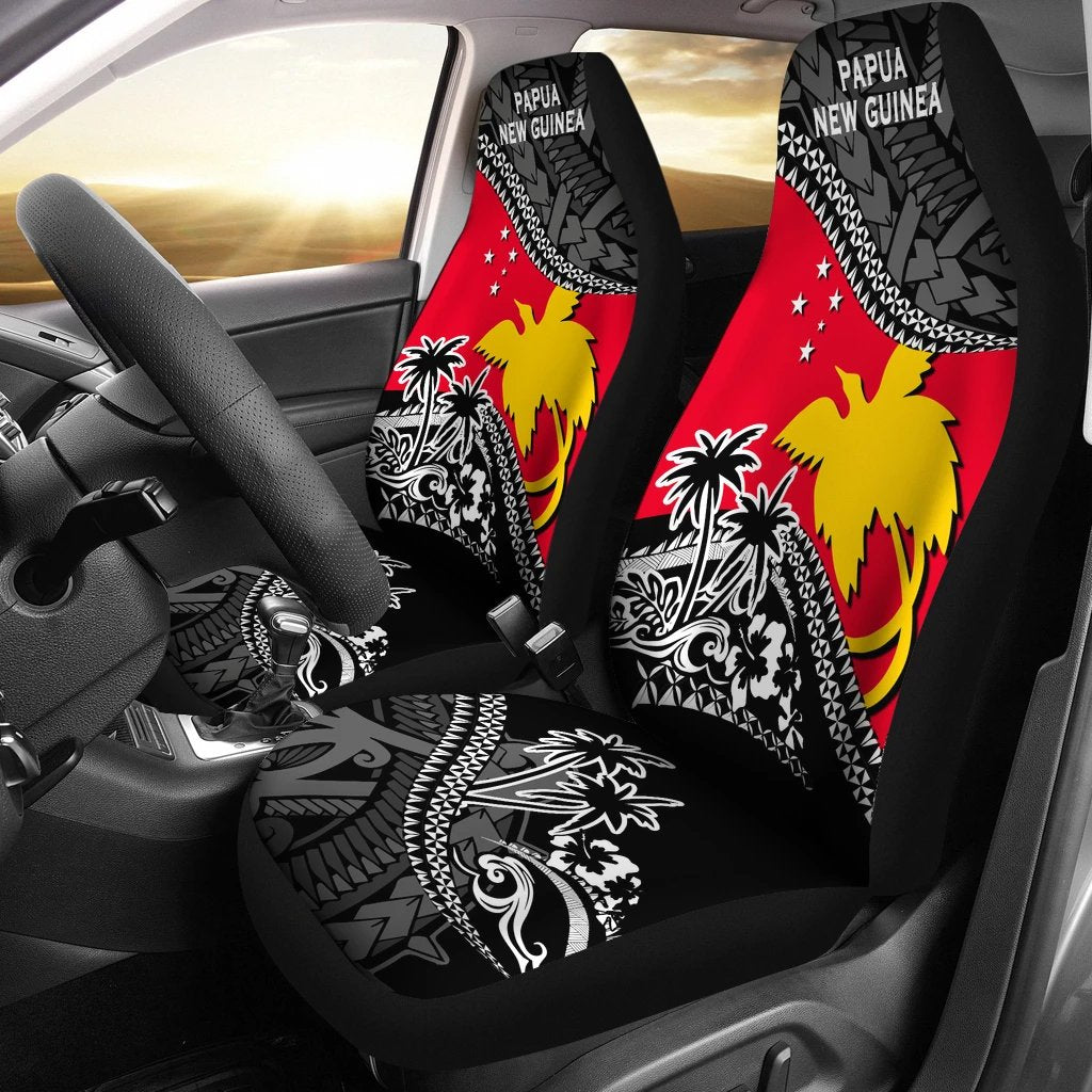 Papua New Guinea Car Seat Covers - Papua New Guinea Flag Fall In The Wave - K9 - Polynesian Pride
