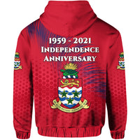 Cayman Islands Zip Hoodie Coat of Arms Independence Anniversary Simple Style Red LT8 - Polynesian Pride