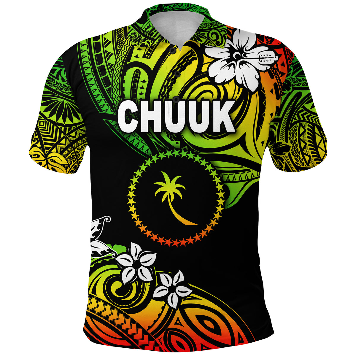 FSM Chuuk Polo Shirt Unique Vibes Reggae LT8 - Polynesian Pride