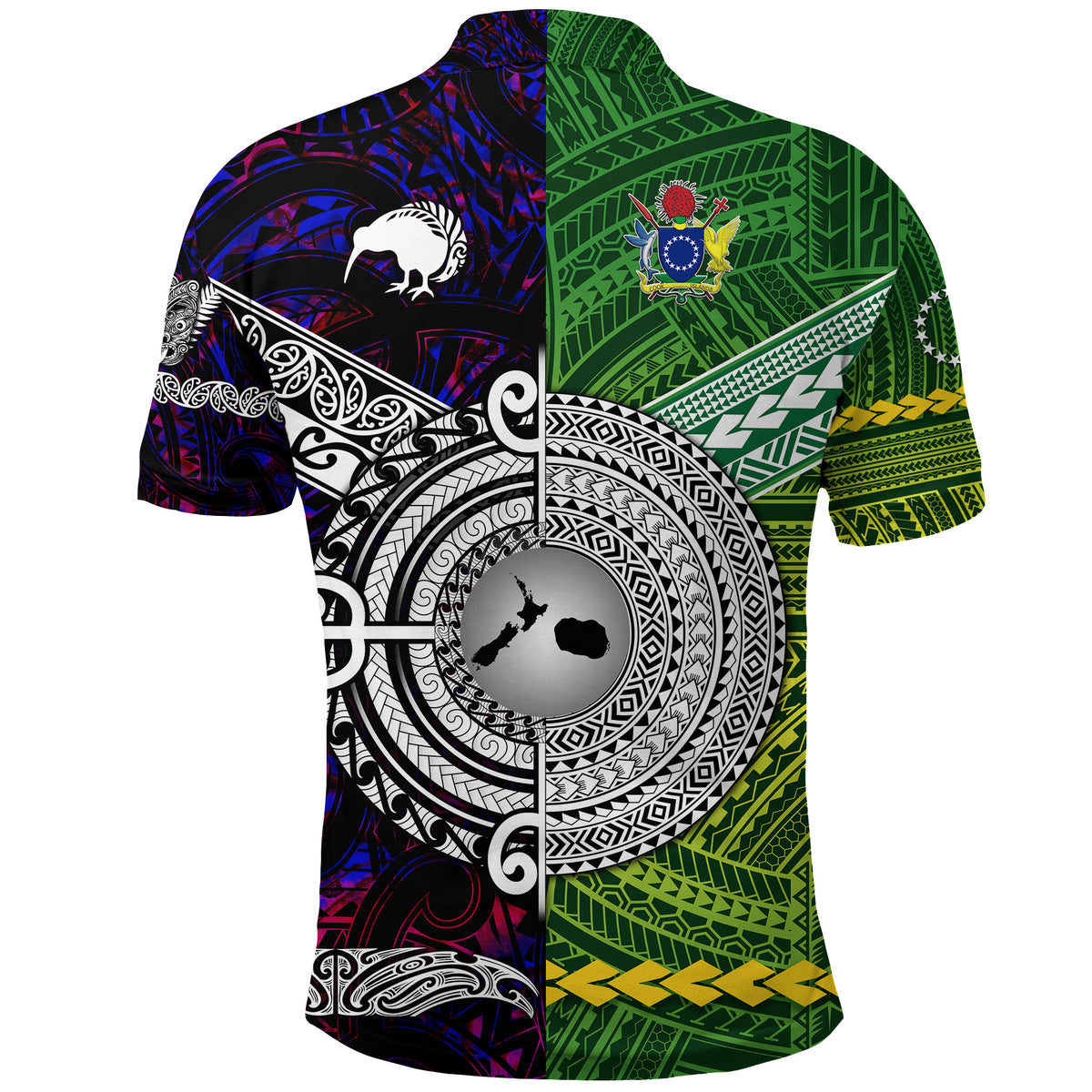 Custom New Zealand Cook Islands Polo Shirt Maori Together Purple LT8 - Polynesian Pride