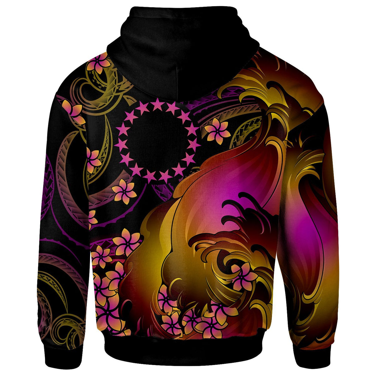 Cook Islands Custom Hoodie Cook Islands in wave - Polynesian Pride