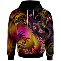 Cook Islands Custom Hoodie Cook Islands in wave Unisex Black - Polynesian Pride