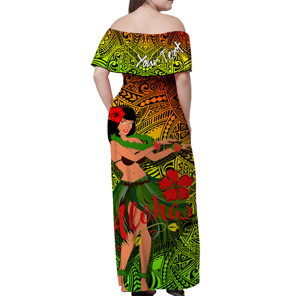 Polynesian Couple Outfits Hawaii Hula Girl Reggae Matching Dress and Hawaiian Shirt LT2 - Polynesian Pride
