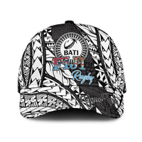 (Custom Personalised) Fiji Rugby Bati Tapa Pattern Cap - LT2 Classic Cap Universal Fit BLACK - Polynesian Pride