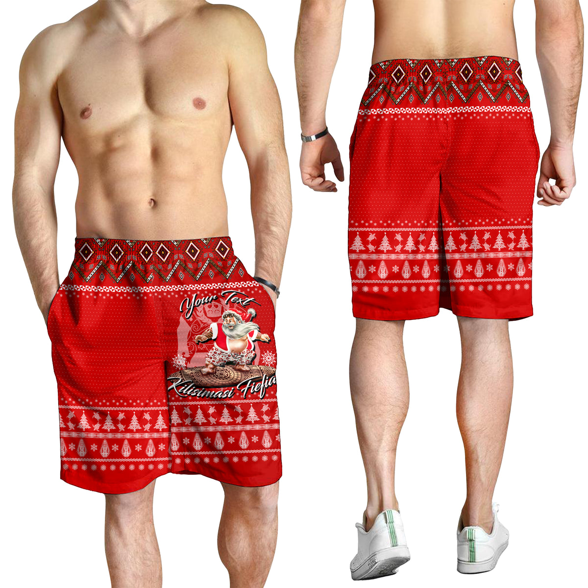 (Custom Personalised) Tonga Christmas - Kilisimasi Fiefia Santas Polynesia Men Short - LT2 - Polynesian Pride