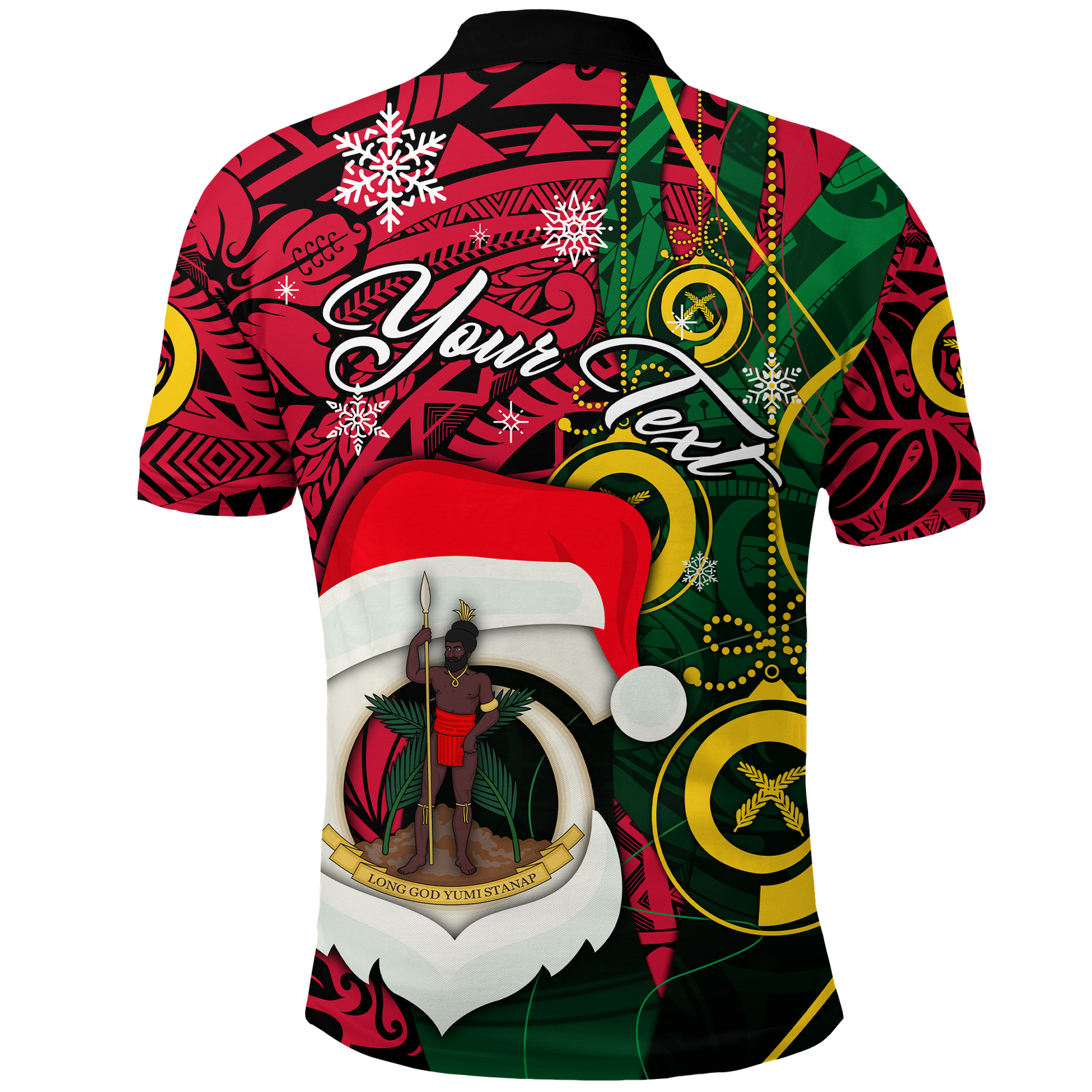 Custom Vanuatu Christmas Joyeux Nol Santas God Yumi Polo Shirt LT2 PURPLE - Polynesian Pride