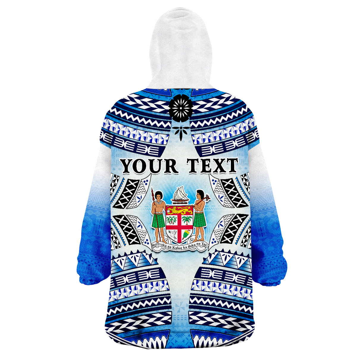 Personalised Fiji Kaiviti Fijian Special Tapa Pattern Wearable Blanket Hoodie LT14 - Polynesian Pride