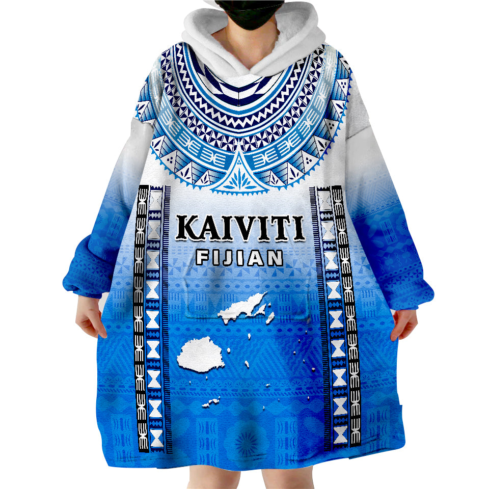 Personalised Fiji Kaiviti Fijian Special Tapa Pattern Wearable Blanket Hoodie LT14 - Polynesian Pride